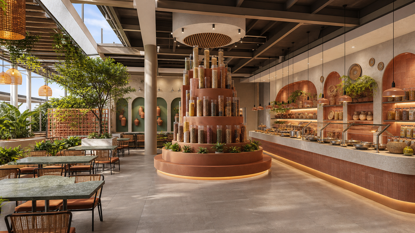 Modern millet courtyard concept